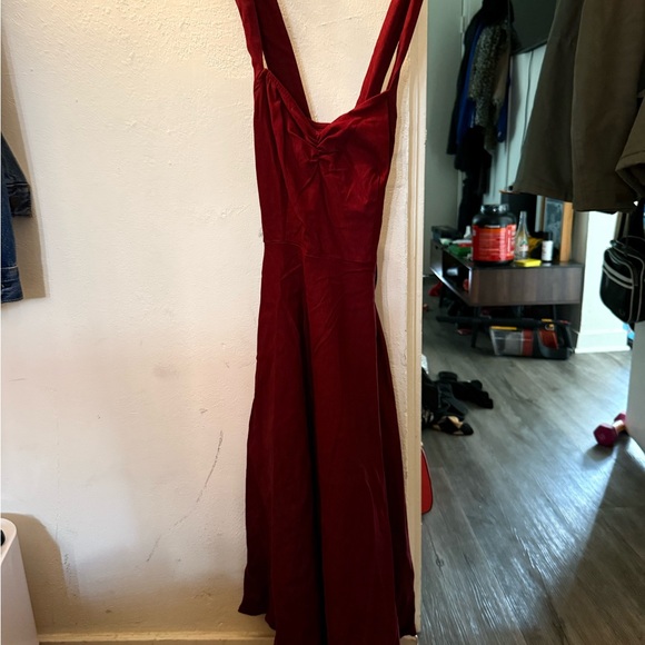 Unique Vintage Dresses & Skirts - Unique Vintage Burgundy Dress